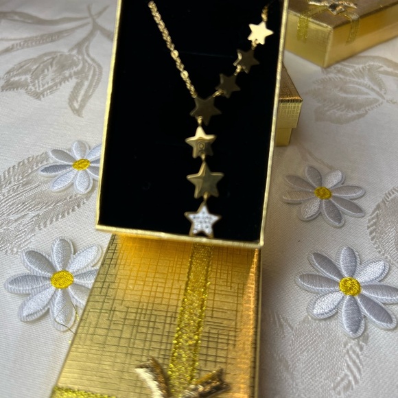Necklace Women 18K Gold Plated Star Pendant Y2K Cubic Zirconia Gift Glam Dainty - Picture 6 of 12